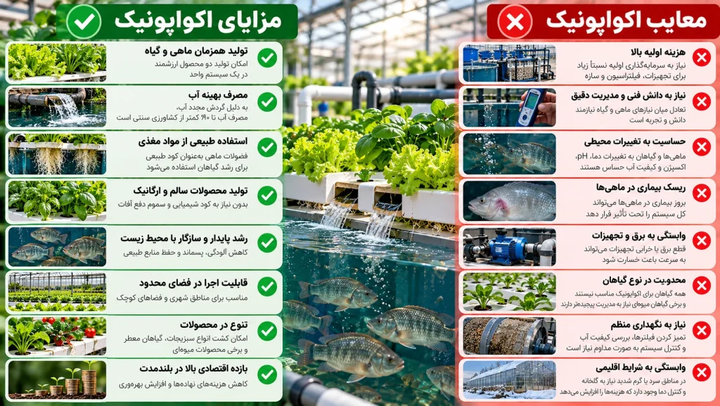 معایب و مزایای اکواپونیک